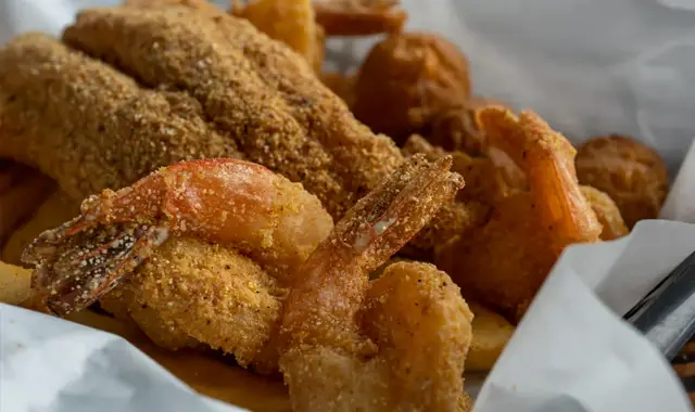 1 pc. Fish, 2 Wings & & 3 Shrimp 